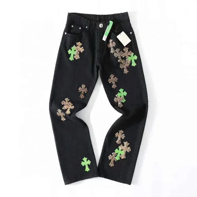 Chrome Hearts Cross Patch Denim 'Black/Green/Cheetah'