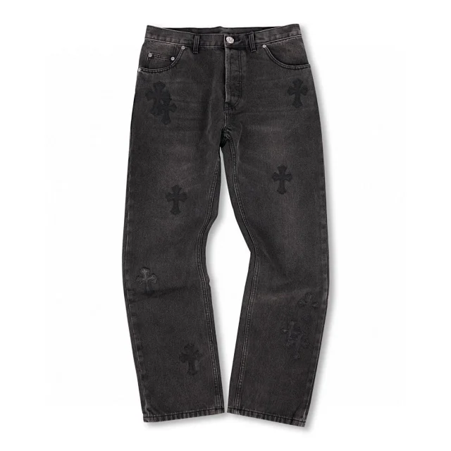 Chrome Hearts Black Patched Levis