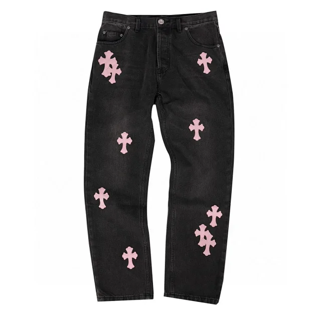 Chrome Hearts x Levis 550 rose croisé patch denim